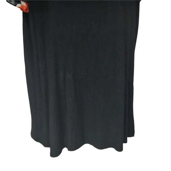 Faith and  Joy by Mondeau Top Layered Ruffle Capped Sleeves Floral Black M - Picture 5 of 8